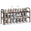 Image de SONGMICS Étagère à Chaussures à 2 Niveaux, Rangement Ajustable pour Chaussures, pour Entrée, Placard, Assemblage Facile, en Métal, Bronze LMR029A01