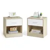 Image de VASAGLE Table de Chevet, Lot de 2, avec Tiroir, Compartiment Ouvert