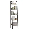 Image de VASAGLE Étagère Échelle, Bibliothèque à 5 Niveaux, Meuble de Rangement sur Pieds, Bureau, Salon, Chambre, Cuisine, Style Industriel, Marron Camel et Noir LLS109B50V2