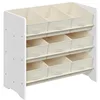 Image de SONGMICS Étagère à Jouets pour Enfants, Étagère à Livres pour Enfants, 9 Boîtes de Rangement en Tissu Non-tissé, Étagère pour Chambre d’Enfant, Spacieuse, 29,5 x 62,5 x 60 cm, Blanc Nuage GKR033W10