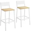 Image de VASAGLE Tabourets de Bar, Lot de 2 Chaises de Bar, Sièges Cuisine, Salle à Manger, Bureau, Style Industriel, Beige Chêne et Blanc LBC070W09