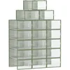 Image de SONGMICS Boîtes à Chaussures, Lot de 18, Rangement Chaussures, Pliable, pour Pointure jusqu’à 44, Transparent et Vert Olive LSP18SG30