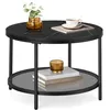Image de VASAGLE Table Basse, Table de Salon, Façon Marbre, Support en Verre Trempé, Facile à Assembler, Style Moderne, Noir Marbré et Noir d'encre LCT072B58