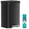 Image de SONGMICS Poubelle de Cuisine, 50L, Poubelle à Pédale en Métal avec Couvercle, Grande et Haute, Noir LTB530B5002