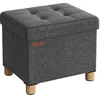 Image de SONGMICS Tabouret de Rangement, Petit Pouf Pliable, 32 x 40 x 33,5 cm, Repose-Pieds Cubique avec Rangement, Charge jusqu'à 300 kg, pour Salon, Chambre, Dortoir, Gris Ardoise LSF012G11