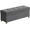 Image de SONGMICS Tabouret de Rangement, Pouf Pliable, Repose-Pieds, 38 x 110 x 40 cm, Bout de Lit Cubique avec Rangement, Charge jusqu'à 300 kg, pour Salon, Chambre, Entrée, Gris Ardoise LSF018G11