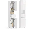Image de VASAGLE Armoire de Salle de Bain, Meuble de Rangement, Colonne, avec Tiroir, Étagères Réglables, Compartiments, 30 x 30 x 170 cm, Blanc BBC560P31