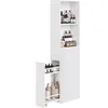 Image de VASAGLE Meuble de Salle de Bain Haut, Meuble de Rangement Fin, Colonne avec Tiroirs et Étagère Réglable, Armoire, Placard, pour Petits Espaces, Style Moderne, Blanc Classique BBK567T14