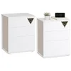 Image de VASAGLE Table de Chevet, Assemblage Ultra-rapide sans Outils Toolless, Lot de 2, Table d’Appoint avec 3 Tiroirs, Moderne, Chambre, Salon, Blanc Mat et Beige Cappuccino LET779W01