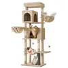 Image de Feandrea Grand Arbre à Chat, 174 cm, Multi-Niveaux, 2 Niches, 2 Paniers