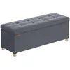 Image de SONGMICS Banc de Rangement, Cube Pliable, 38 x 110 x 40 cm, Pouf, Repose-Pieds, 112 L, Surface en Velours, pour Chambre, Salon, Dortoir, Gris Ardoise LSF0518G02