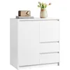 Image de VASAGLE Kailyn Collection - Buffet, Armoire de Rangement, avec Porte et Étagère Réglable en Hauteur, 2 Tiroirs, Moderne, 70 x 40 x 74,5 cm, pour Salon, Salle à Manger, Bureau, Blanc Nuage BBK243W01V1