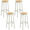 Image de VASAGLE Tabourets de Bar, Lot de 4, Chaises, Siège Haut, Cadre Métallique, Montage Facile, Hauteur 74 cm, Repose-Pieds, pour Cuisine, Salon, Salle à Manger, Doré Chêne et Blanc LBC332Y01