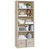 Image de VASAGLE Bibliothèque, Étagère sur 6 Niveaux, Meuble de Rangement Ouvert, Étagère, 24 x 60 x 178,5 cm, pour Salon, Bureau, Salle à Manger, Beige Naturel LBC169L01