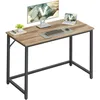 Image de VASAGLE Bureau d'Ordinateur, Table, 100 x 50 x 76 cm, pour Bureau, Chambre, Salon, Cadre en Métal, Marron Camel et Noir d’Encre LWD041K01