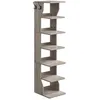 Image de VASAGLE Étagère à Chaussures Fine, Meuble de Rangement sur Pieds 7 Niveaux, Gain de Place, pour Entrée, Coin, Rangement Chaussures, Grège Chiné LBS200L01