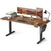 Image de SONGMICS Bureau Électrique Réglable en Hauteur, 180 x 80 cm, Table Assis-Debout, Fonction Mémoire 4 Hauteurs, pour Bureau, Télétravail, Marron Rustique LSD138K01