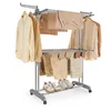 Image de SONGMICS Étendoir à Linge, Séchoir Mobile à 3 Niveaux, avec roulettes, Pliable, 63,5 x 128 x 148 cm, Grande Capacité, Utilisation Intérieure et Extérieure, Gris Tourterelle LLR702G01