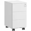 Image de SONGMICS Caisson de Bureau, Meuble de Bureau, Casier sur roulettes, Métallique, pour Imprimante, Verrouillable, 3 Tiroirs, Prémonté, Télétravail, 40 x 30 x 54 cm, Blanc Mat OFC079W01