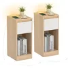 Image de VASAGLE Lot de 2, Table de Chevet Étroite, avec Éclairage LED