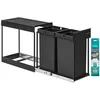 Image de SONGMICS Poubelle de Tri Sélectif, Poubelle de Cuisine Extractible Coulissante, 2 Seaux de 15 L, Coulissement en Douceur, Structure en Acier, Couvercle en ABS, Noir d'Encre LTB950B01