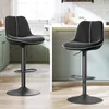 Image de VASAGLE Lot de 2 Tabourets de Bar, Pivotants, Réglables en Hauteur, Dossier Ergonomique, Velours, Base Métallique, Modernes, pour Îlot de Cuisine, Bar, Noir d'encre LJB188B01