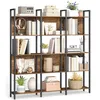 Image de VASAGLE Bibliothèque sur 5 Niveaux, Étagère de Rangement pour Cuisine, pour Bureau, Salon, Chambre, 24 x 128 x 154,1 cm, Style Industriel, Marron Rustique et Noir d'encre LLS150K01