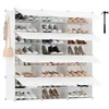 Image de SONGMICS Étagère à Chaussures 12 Compartiments, Étagère de Rangement Modulable, Compartiment de 30 x 40 x 30 cm, Porte, Cadre en Acier, Plastique, pour Couloir, Chambre, Entrée, Blanc Nuage LPC040W02