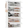 Image de SONGMICS Étagère à Chaussures 10 Compartiments, Étagère de Rangement Modulable, Compartiment de 30 x 40 x 30 cm, Porte, Cadre en Acier, Plastique, pour Couloir, Chambre, Entrée, Blanc Nuage LPC035W02