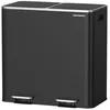 Image de SONGMICS Poubelle à Double Compartiment 2 x 40 L, avec 15 Sacs Poubelles, Pédales en Métal, 2 Seaux Intérieurs en Plastique, Couvercles, Poignées, Fermeture en Douceur, Noir LTB730B82
