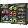 Image de Hot Wheels - Monster Trucks - Coffret 10 Véhicules Phosphorescents - 5 Monster Trucks, 5 Voitures - À Collectionner - Échelle 1/64 - Cadeau dès 4 Ans, HCB57