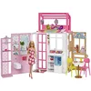Image de Barbie Cofret Maison et Poupée, avec Poupée et Maison à 2 Niveaux Entièrement Meublée avec 4 Zones de Jeu, Chiot et Accessoires, Cadeau pour Enfants à partir de 3 Ans, HCD48