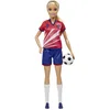 Image de Barbie Poupée Footballeuse avec Queue de Cheval Blonde, Maillot n° 9, Balle de Foot, Chaussures à Crampons et Chaussettes Hautes Jouet Enfant, Dès 3 Ans, HCN17