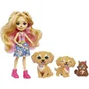 Image de Enchantimals Coffret Famille avec Poupée Gerika Golden Retriever (15 Cm) Et 3 Figurines D’Animaux, Jouet Enfant, Dès 4 Ans, HHB85