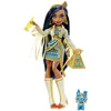 Image de Monster High Poupée Cleo De Nile avec Accessoires Et Animal De Compagnie, Poupée Mode Articulée, Cheveux avec Mèches Bleues, Jouet Enfant, Dès 3 Ans, HHK54