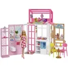 Image de Barbie Coffret Maison et Poupée à 2 Niveaux entièrement meublée avec 4 Zones de Jeu, Chiot et Accessoires, Jouet Enfant, Dès 3 Ans, HHY40