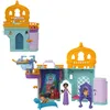 Image de Mattel Princesses Disney Le Château de Jasmine Coffret Histoires à Empiler, maison de poupée avec mini-poupée, 2 amis et 7 éléments de jeu, inspiré du film Aladdin de Disney, HLW93