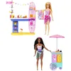 Image de Barbie Coffret Promenade en Bord De Mer avec 2 Poupées Brooklyn Et Malibu, Chiot, Stand De Nourriture, Kiosque Et Plus De 30 Accessoires, Jouet Enfant, A Partir De 3 Ans, HNK99
