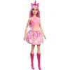 Image de Barbie Poupées Licorne aux Cheveux colorés Fantaisie, aux Tenues avec Effet dégradé et aux Accessoires sur Le thème de la Licorne, HRR13
