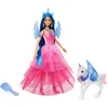Image de Barbie Licorne Poupée 65Ème Anniversaire Aux Cheveux Bleus Une Touche De Magie, Robe Rose, Licorne Ailée Et Autres Accessoires, Jouet Enfant, A Partir De 3 Ans, HRR16
