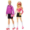 Image de Barbie Fashionistas Coffret 2 poupées et 6 accessoires, poupées de collection Barbie et Ken en patins à roulettes, 65e anniversaire, HXK90