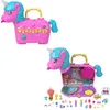 Image de Polly Pocket Les licornes font la fête Coffret et poupées avec animaux de compagnie et plus de 25 accessoires surprises, ballade en montgolfière, HYD96