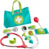 Image de Fisher-Price Jeu d’imitation Mallette de Docteur avec 7 accessoires et une sacoche de médecin, pour les enfants à partir de 3 ans, HYH26