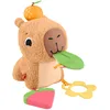 Image de Fisher-Price Jouet peluche Mon Capybara Câlins avec anneaux de dentition et hochet, pour bébés à partir de 3 mois, HYR54