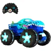 Image de Hot Wheels Monster Trucks - Voiture Télécommandée, Mega-Wrex à l’échelle 1/15 Véhicule Télécommandé de Grande Taille avec 3 Modes de Jeu télécommandés et Effets sonores et Lumineux interactifs, JBD90