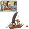 Image de Mattel Disney La Pirogue de Vaiana 2 Transformable Coffret Vaiana 2 avec pirogue flottante, petite poupée Vaiana, 1 ami personnage, 6 espaces de jeu et 10 accessoires, JBT78