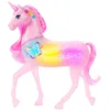 Image de Barbie Licorne Sons et Lumières avec 20 combinaisons interactives de lumières, sons et musique, effets activés en appuyant sur des boutons et en caressant la tête, JCP78
