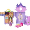 Image de Mattel Disney Coffret La Tour de Raiponce Histoires à Empiler avec petite poupée Raiponce, figurine de Pascal et 7 accessoires, jouet inspiré du film, JDP61, Violet Château