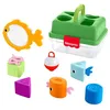 Image de Fisher-Price Boîte de Tri et Rangement La Forêt de l’Amitié Trieur de formes avec filet de pêche et 6 blocs, à partir de 6 mois, JLB85