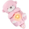 Image de Fisher-Price   Ma Loutre Câlins Bonne Nuit, veilleuse Musicale en Peluche Rose avec mécanisme de Respiration et lumières, pour bébés dès la Naissance, JLJ33